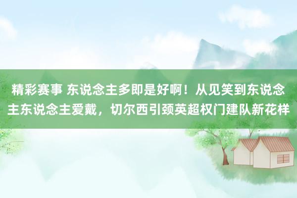 精彩赛事 东说念主多即是好啊！从见笑到东说念主东说念主爱戴，切尔西引颈英超权门建队新花样